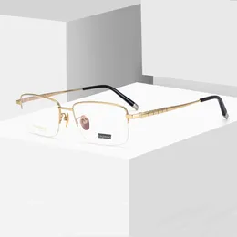 Lunettes de soleil Frames Puranium Eyeglass Men Optical Frame Prescription Lunes Spectacle Business Half Rim 146 mm Temple