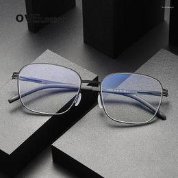 Zonnebrilmonturen Puur Titanium Brilmontuur Mannen Vierkante Brillen 2024 Mannelijke Klassieke Volledige Optische Recept Brillen Vrouwen Spektakel