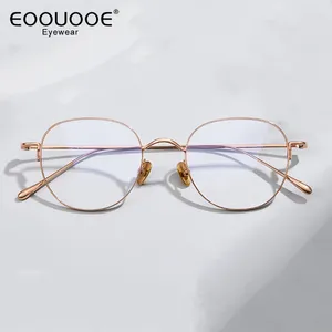 Zonnebrillen frames pure titanium bril frame mode ronde optische lenes myopia dames bril aangepaste lenzen recept