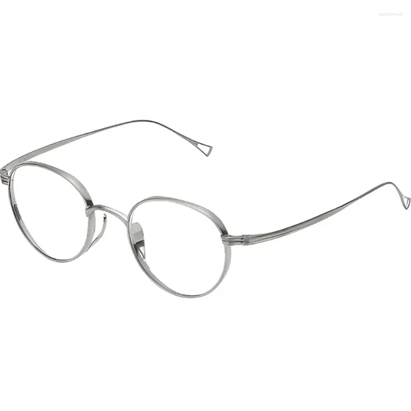 Marcos de gafas de sol Marco de gafas de titanio puro Hombre Oval con alta miopía Retro Prescripción Lectura Graduada Mujer