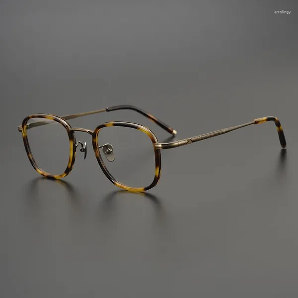 Monturas de gafas de sol de titanio puro para hombre, modelo ALCOR, marca japonesa, cuadradas, para hombre y mujer, gafas ópticas de tendencia Feminino