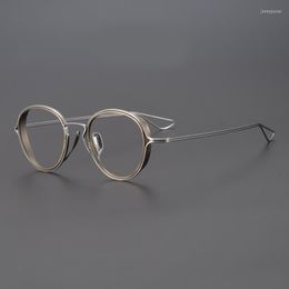 Monturas de gafas de sol de titanio puro Retro Japón diseñador marca gafas marco hombres Vintage gafas ópticas miopía lectura mujeres prescripción