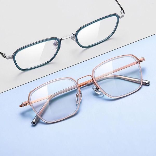 Montures de lunettes de soleil Spectacle en titane pur Jambes de lunettes flexibles avec forme de lentille clairement anti-fatigue oculaire légère FS99