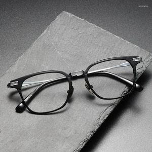 Lunettes de soleil Frames Titane Pure Titane Ultramight Square Lunes Cadre Japanes Vintage Fashion Optical Eyewear Reading Spectacles Progressive