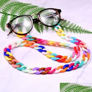 Lunettes de soleil Cadres Rainbow Bigger Chaîne Acrylique sur le cou Femmes Masque Porte-Lunettes Starp Lanyard Mode Lecture Lunettes Drop Deli OT63O