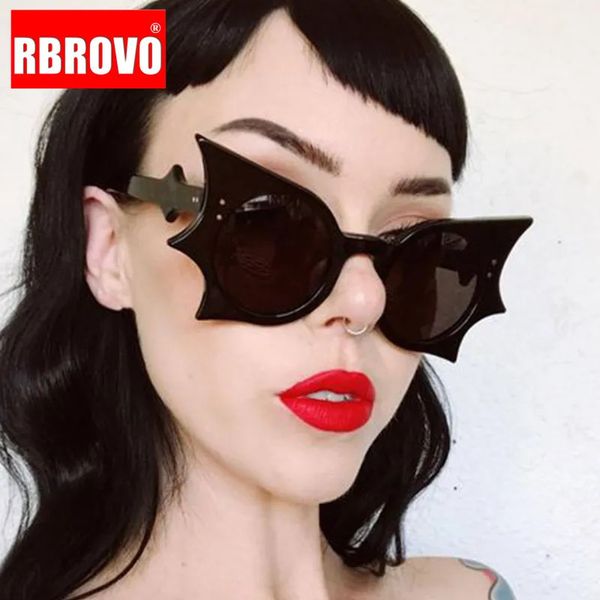 Lunettes de soleil Cadres Rbrovo 2023 Papillon Vintage Femmes Bat Punk Lunettes Femmes Hommes Lunettes drôles Lunette De Soleil Femme UV400 231005