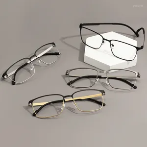 Lunettes de soleil Frames Rectangle Metal Full Rim Big Mâle et femelle Fashion colorée optique pour lentilles Myopie Lire bifocale Progressive