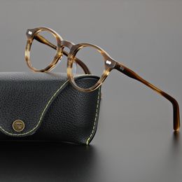 Zonnebrillen frames retro -bril frame mannen hoge kwaliteit ronde acetaat ontwerper optische miltzen brillenmyopie lees vrouwen op recept bril 230410