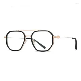 Lunettes de soleil Cadres Rétro Multi Face Verres plats Anti Bleu Lumière Hommes TR90 Myopie Hyperopie Prescription Lunettes Cadre Brillen Lunettes