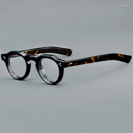 Marcos de gafas de sol Marco de gafas ovaladas multilaterales retro para hombres y mujeres Diseño de nicho Engrosado Pequeña prescripción óptica Vidrio completo