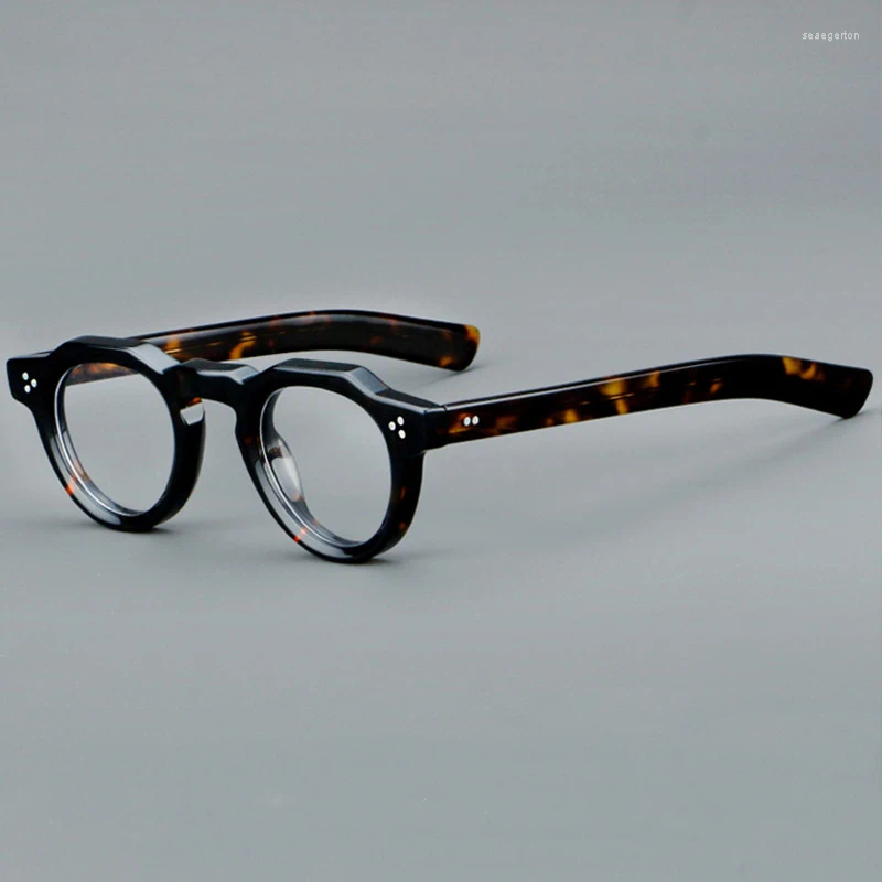 Óculos de sol quadros retro multilateral oval óculos quadro para homens e mulheres nicho design engrossado pequena prescrição óptica vidro completo