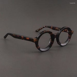 Zonnebrilmonturen Retro Ronde Acetaat Optische Brilmonturen Mannen Vrouwen Handgemaakte Vintage Bijziendheid Recept Brillen Designer Brillen
