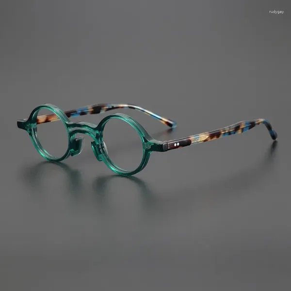 Lunettes de soleil Cadres Rétro Petites lunettes rondes en acétate Cadre Vintage Top Qualité Designer Marque Optique Lunettes Femmes Lunettes personnalisées