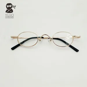 Lunettes de soleil Frames Cadre de lunettes de métal ovale de petite taille rétro adaptées à la myopie de lunettes optiques pour ordonnance pour hommes et femmes