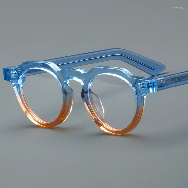 Os quadros de óculos de sol retornam aos vidros de acetato antigos moldura receita óptica de alta qualidade adequada para a luz miopia resistência à luz azul