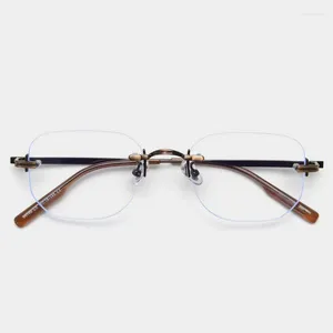 Lunettes de soleil Cadres Lunettes sans monture Mâle Femmes Vintage Metall Lunettes Cadre Hommes Optique Myopie Prescription Lunettes Anti Lumière Bleue