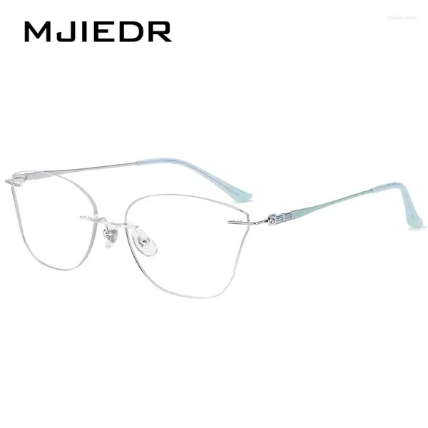 Monturas de gafas de sol Montura de gafas de titanio puro sin montura para mujer Prescripción óptica Miopía Hipermetropía Anteojos ultraligeros Plata Oro