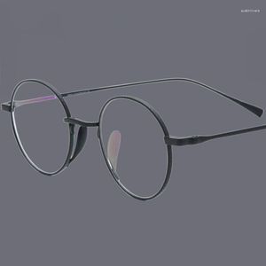Zonnebril Frames Rond Licht Puur Titanium Lenzenvloeistof Frame Voor Vrouwen Klassieke Vintage Brillen Unieke Neus Ondersteuning Leesbril Mannen