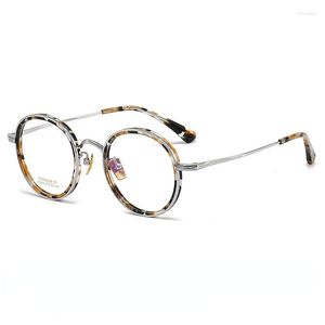 Zonnebrilmonturen Rond Licht Titanium Damesbrillen Met Montuur Modieus Vintage Trend Anti-Blauwe Optische Lenzen Heren Op sterkte