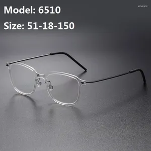 Zonnebrillen Frames rond herenglazen frame titanium acetaat bril Myopia recept brillen Optische lens Denemarken Denemarken merk 2024 mode