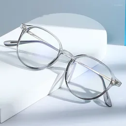 Zonnebrillen Frames rond vorm Glas voor vrouwen TR90 Materiaal Blauw licht blokkerende bril Koreaanse damesloodlijst