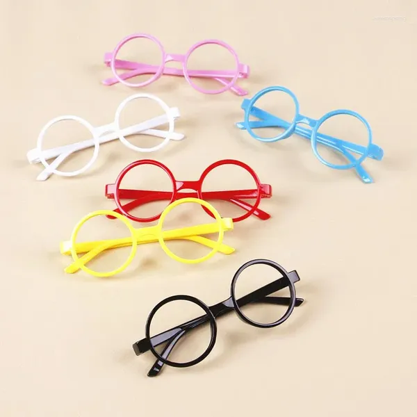 Lunettes de soleil Cadres Forme ronde Lunettes en plastique Cadre Mode Petit bébé Enfants sans lentille Décoration Accessoires Cadeaux