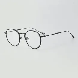 Lunettes de soleil montures rondes minces lunettes de lecture en titane pur hommes lentilles optiques de haute qualité pour femmes lunettes esthétiques élégantes
