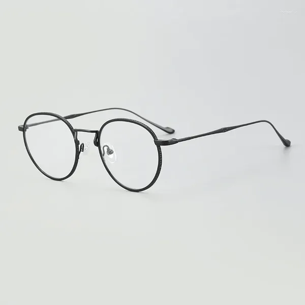 Monturas de gafas de sol Redondas Delgadas Gafas de titanio puro Gafas de lectura Hombres Lentes ópticas de alta calidad para mujeres Gafas estéticas elegantes