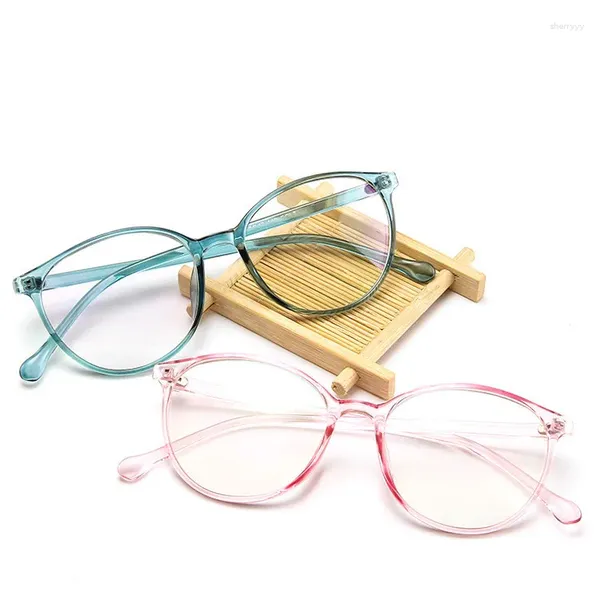 Gafas de sol marcos redondos transparentes de color caramelo ultra liviano marco de anteojos marco de anteojos hombres y mujeres lentes transparentes miopia gafas