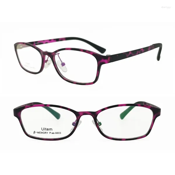 Marcos de gafas de sol Venta Shield Full-Rim ULTEM Gafas ópticas ultraligeras con almohadilla de nariz ajustable de silicona para damas 8603