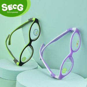Zonnebrilmonturen SECG Schattig rond optisch brilmontuur Zacht flexibel siliconen Kinderbril Transparant Kindermontuur Brillen Brillen 230824