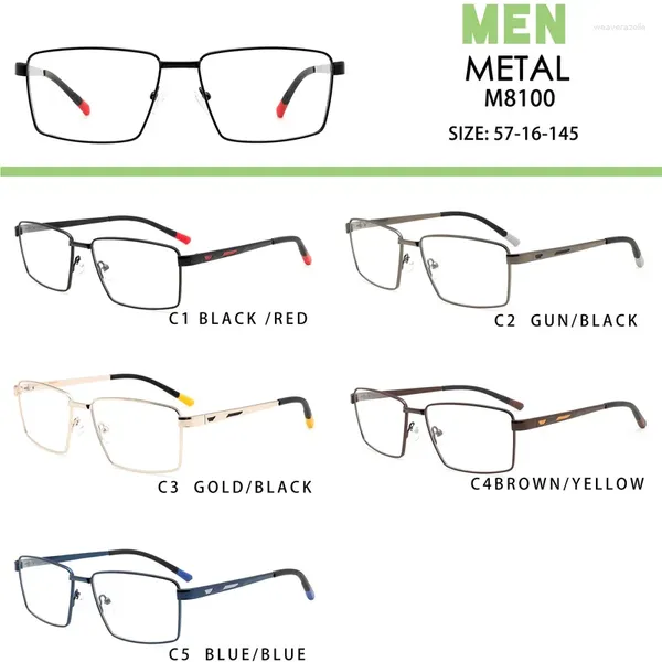 Lunettes de soleil Cadres SeeSooo Lunettes de prescription pour homme Big Lunettes de vue Cadre optique en métal Lunettes pour hommes en gros en haute qualité Printemps