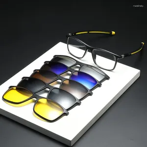 Les cadres de lunettes de soleil détruisent des verres pour la conduite extérieure polarisé les hommes d'aspiration magnétique Clip interchangeable