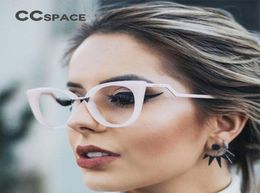 Lunettes de soleil Cadres Sexy Lady Cat Eye Lunettes Femmes Rouge Blanc CCSPACE 45045 Marque Designer Optique Lunettes Métal Temple Mode E8861087