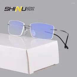 Lunettes de soleil Frames Shinu Marque Titanium Man Lunes sans monture Pure Frame Men Eyeglass Can Wholesale for Optics Shop