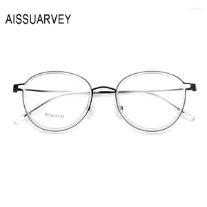 Lunettes de soleil Frames Small Fashion Titanium Lunes Fadre des hommes Rounds Femmes Optical Eyeglass Vintage Transparent Clear Designer