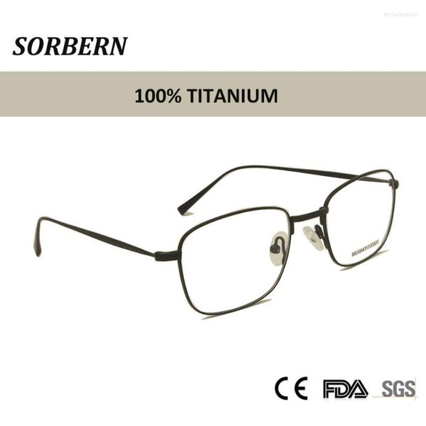 Monturas de gafas de sol SORBERN Hombres de negocios Gafas de titanio Mujeres Gafas de miopía cuadradas ultraligeras Gafas ópticas Gafas de estilo coreano