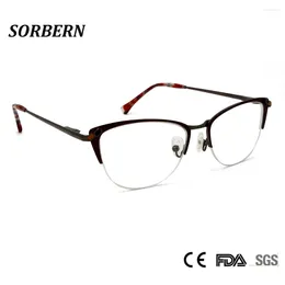 Lunettes de soleil Frames Sorbern Fashion Alloye Eyeglass Match Couleur Couleur Métal Optical Round Unisexe Verres de myopie Spectacles Haute qualité