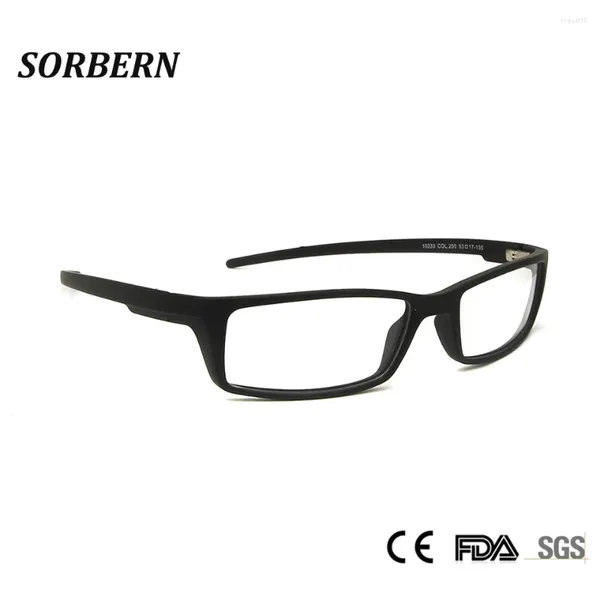 Lunettes de soleil Frames Sorbern Mens Sports Style Eyeglass Forme enveloppe Tr90 Lunettes optiques Légères de prescription légères Lobines de haute qualité