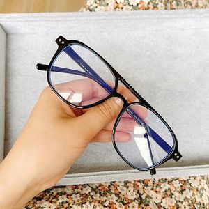 Zonnebrilmonturen Vierkant Helder Lens Brilmontuur Dames 2024 Mode Vintage Brillen Blokkeren Anti-blauw Licht