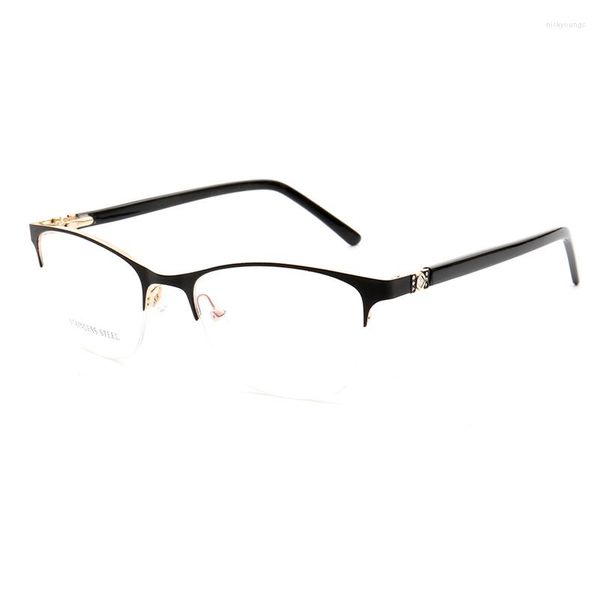 Cadres de lunettes de soleil Sunny Spot Vente en gros Commerce extérieur Métal Tôle d'acier Dames Col blanc Lunettes Cadre Rétro