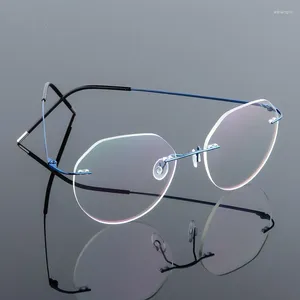 Cadres de lunettes de soleil Tgcyeyo Beta-Ti Designer Style de marque Flexible Mémoire Métal Cadre de lunettes sans monture pour Oculos de Grau Lunettes optiques
