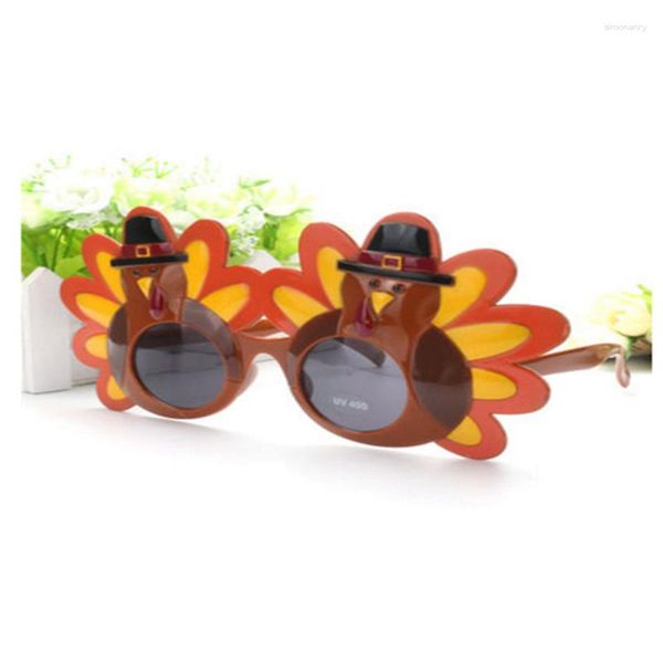 Lunettes de soleil cadres Thanksgiving dinde accessoires dessin animé lunettes automne Costume lunettes pour fête accessoires décoration B88