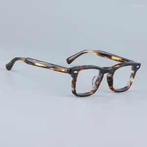 Lunettes de soleil Frames épais acétates Cédies carrées Hommes Stripes de mode Brown Grown Quality Femmes Femmes faites à la main Eyewear