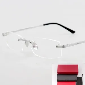 Marcos de gafas de sol Titanium Cardi Gafas graduadas de moda para hombres Marco 0087 Lectura de computadora personalizada informal sin marco para mujeres