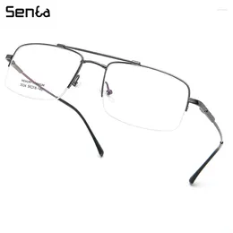 Lunettes de soleil Frames Titanium Lunettes Frame Men Classic Half Rim Square Myopia Prescription Cédormons de style coréen Eyewear Optical Fake Glass