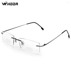 Cadres de lunettes de soleil Lunettes sans monture en titane Myopie Cadre optique en métal Lunettes de vue ultra-légères sans cadre Lunettes coréennes F858