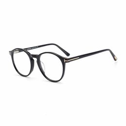 Monturas de gafas de sol TOM Marca Retro Acetato Marco de gafas graduadas redondas para hombres Mujeres Gafas Lentes transparentes de alta calidad TF5294 230417