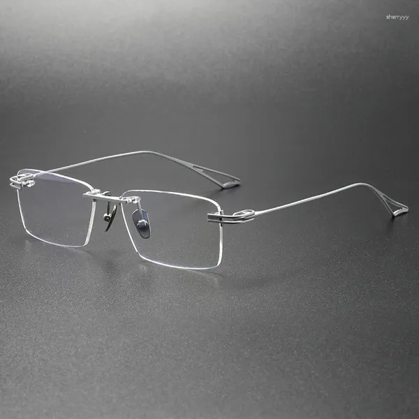 Lunettes de soleil Frames Top Quality Fabrication à la main Faire des lunettes de titane sans montée à la main