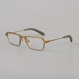 Lunettes de soleil Frames Top Quality Titanium Men Classical Designer Brand Eyeglass Copper Black Square Big Face Myopia Reading Business Glasses